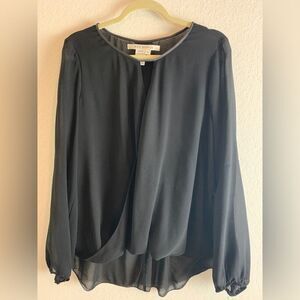 Max studio: Mesh flowing blouse. Front not see through.